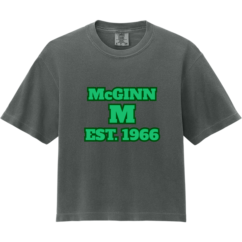 McGinn Elementary 'Varsity Block' Comfort Colors Women’s Heavyweight Boxy Tee