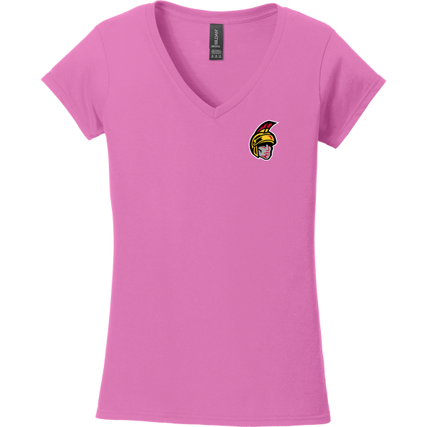 Seacoast Spartans (Ice Hockey) Softstyle Ladies Fit V-Neck T-Shirt