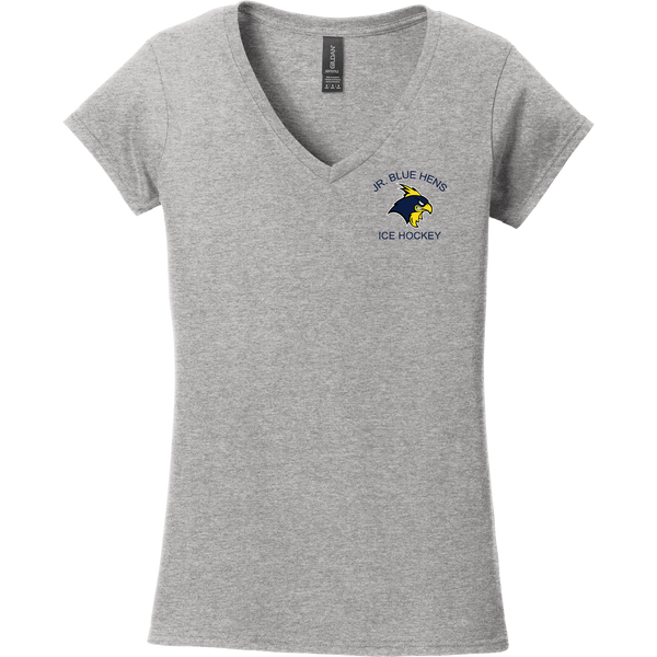 Delaware Jr. Blue Hens Softstyle Ladies Fit V-Neck T-Shirt