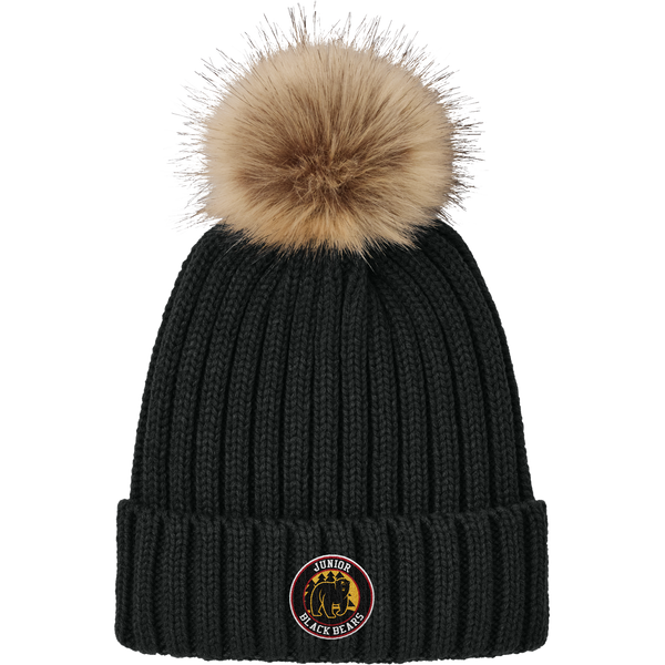 MD Jr. Black Bears Faux Fur Pom Beanie