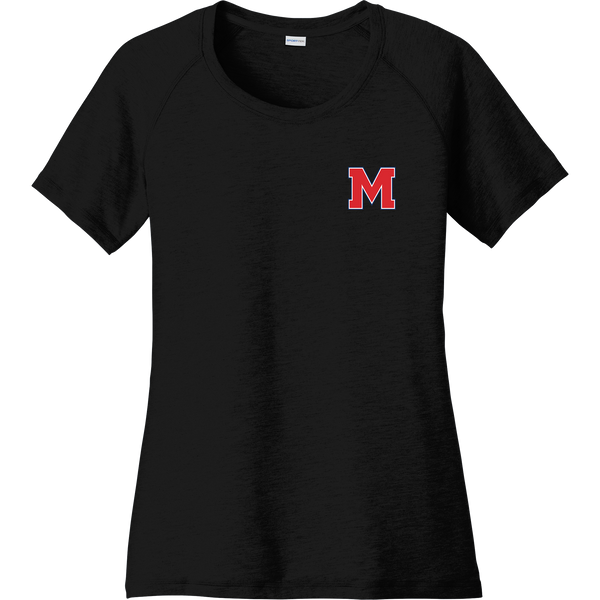 Mount St. Charles Ladies PosiCharge Tri-Blend Wicking Scoop Neck Raglan Tee