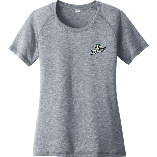 Junior Blades Ladies PosiCharge Tri-Blend Wicking Scoop Neck Raglan Tee