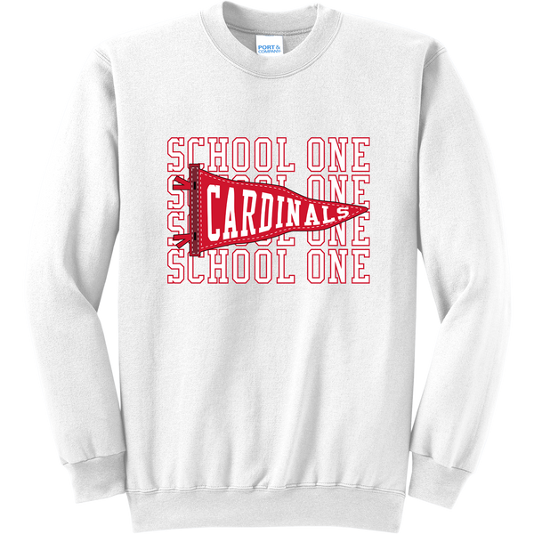 School One Elementary Adult Pennant Fleece Crewneck Sweatshirt