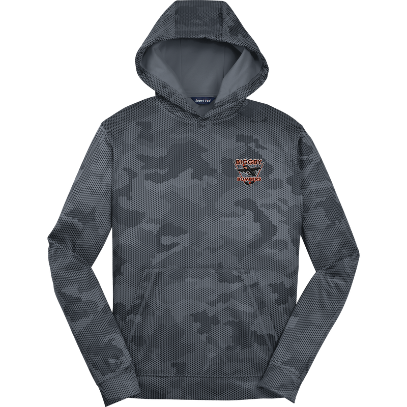 Biggby Bombers Youth Sport-Wick CamoHex Fleece Hooded Pullover